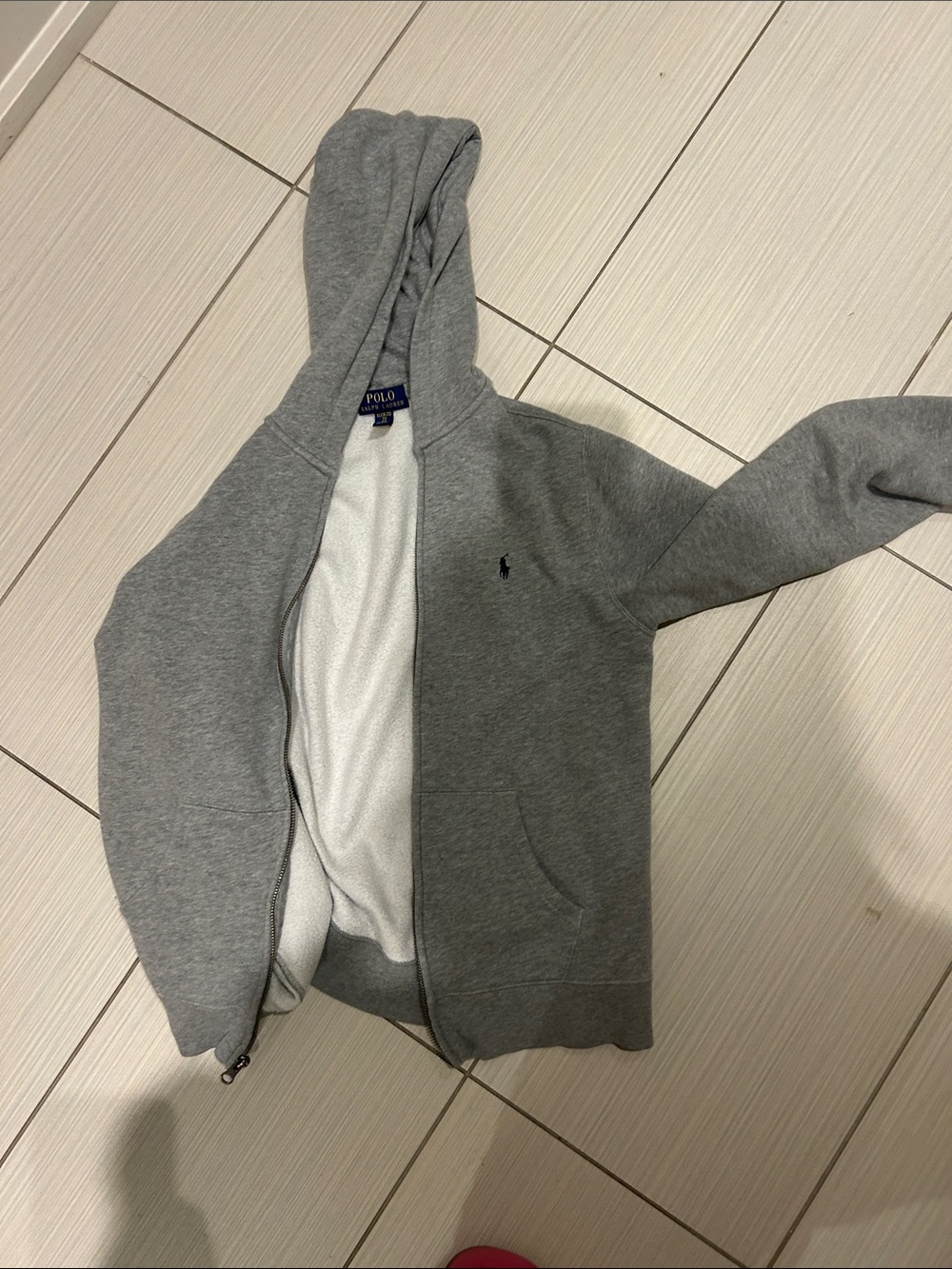 Polo by Ralph Lauren Heather Gray Hoodie with Navy/Gold Tag